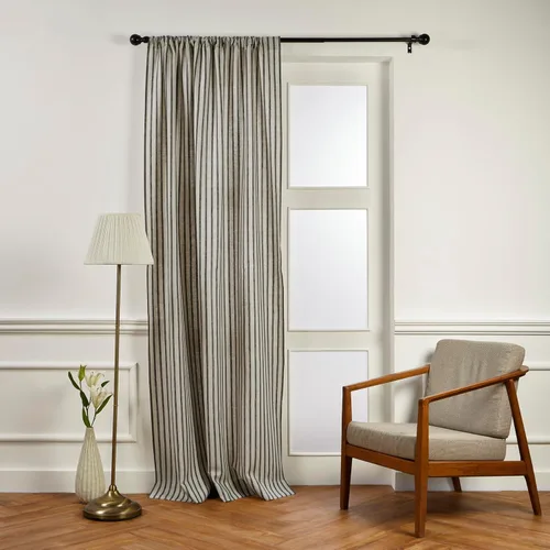Solino Home Cortina de lino 100 % puro de 84 pulgadas, filtro de luz natural con bolsillo para barra, cortina de ventana para sala de estar,