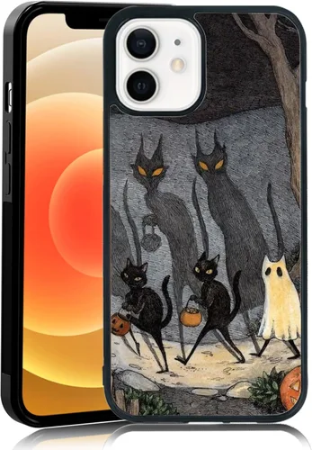 Vista 102 de Elegante funda de teléfono con diseño de gato Marie compatible con iPhone 11, funda de encaje dorado para iPhone, a prueba de golpes, rosa fucsia