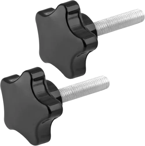 Vista 22 de 6 Piezas de Pomo de Estrella Roscado de M4 x 20mm, Manija de Perilla de Sujeción en Forma de Hexágono de Plástico para Reemplazo de Base de Paraguas