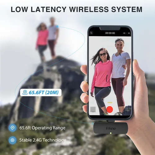 Vista 4 de FIFINE Sistema Lavalier inalámbrico con 2 micrófonos, micrófono de solapa con sonido claro para entrevistas de video de YouTube, mini micrófono dual