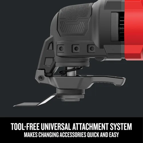 Vista 5 de CRAFTSMAN Herramienta oscilante, 3 amperios, incluye sistema universal de accesorios sin herramientas, cuchillas, papel de lija y bolsa
