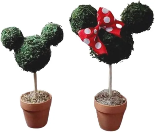 Mickey or Minnie Topiary for Home Decoration, Center Pieces, Goody Bags, or Desk Displays - Perfect Small Pixie Magic Gift - 1 Topiary Included