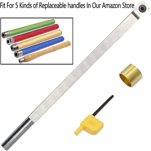 Vista 4 de Herramienta de torneado de madera con punta de carburo S15, herramienta de torno de madera de carburo más áspera hecha de acero inoxidable