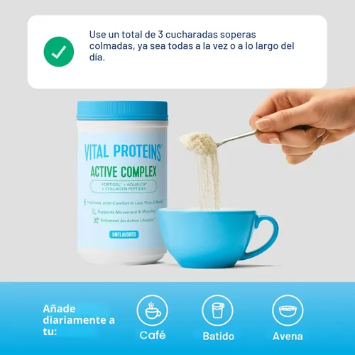 Vista 4 de Vital Proteins® Active Complex, 20g de péptidos de colágeno, mejora la comodidad articular, apoya el movimiento y la movilidad