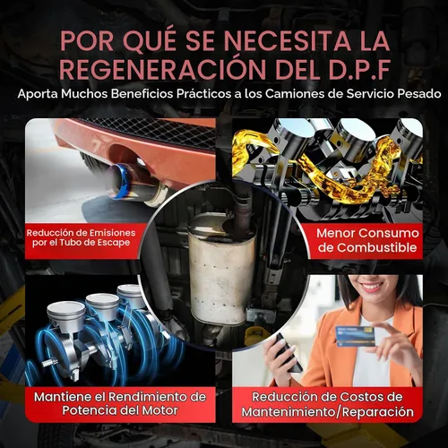 Vista 2 de LAUNCH CRP129 HD Herramienta de escaneo de camión resistente, herramienta de diagnóstico de sistema completo para diésel con ajuste de límite