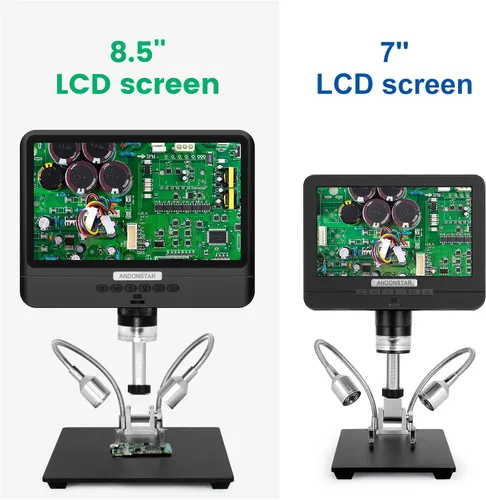 Vista 2 de Andonstar Microscopio de monedas AD208 con pantalla de 8.5 pulgadas 260X LCD Lab Handheld USB Microscopios digitales para reparación de PCB