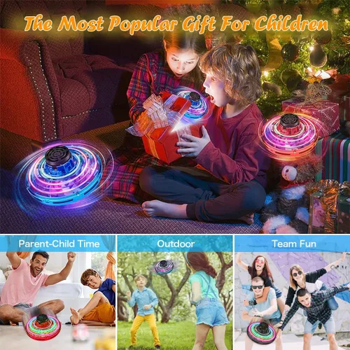 Vista 6 de PEKOIU Flying I Fly Spinner, Fidget Spinner Juguetes Voladores, Mini Fly UFO Boomerang Dron controlado a mano, artículos geniales, regalos