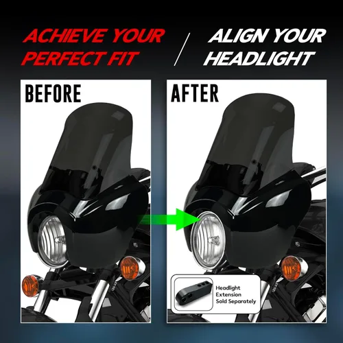 Vista 3 de Krator Parabrisas de motocicleta, carenado, deflector de viento, accesorios para motocicletas, parabrisas ahumado, compatible con Harley Davidson