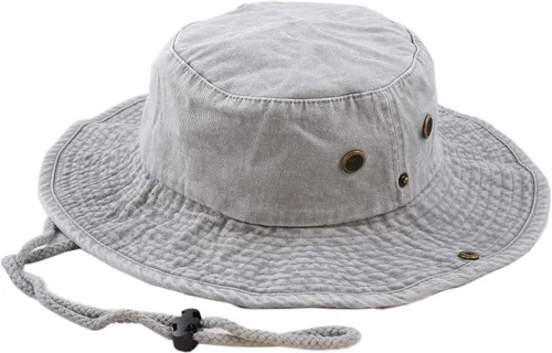 Vista 22 de The Hat Depot - Sombrero de safari, de algodón lavado a la piedra, de ala ancha, plegable, doble cara y sombrero de pesca