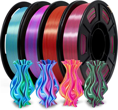Yousu Seda de Doble Color Filamento PLA para 3D Impresora Filamento Coextrusión PLA Multicolor Filamento PLA 1.75mm (± 0.03 mm) Compatible con la