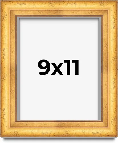 Vista 244 de Caja de sombra de 5 x 5 pulgadas, marco de exhibición biselado de hoja dorada Madera maciza 1.75 pulgadas de profundidad 1.75 pulgadas