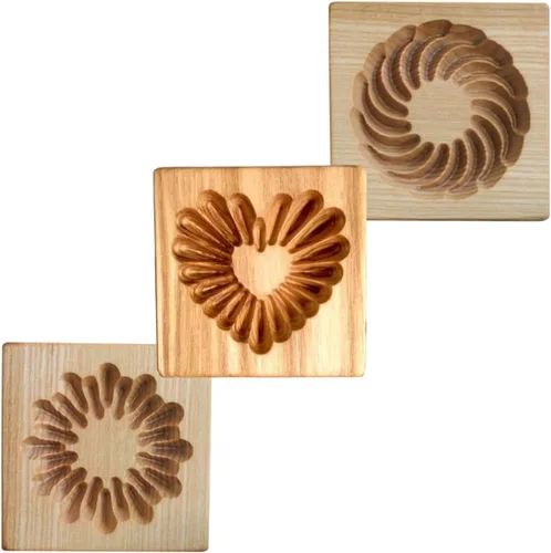 Vista 31 de Molde de Galletas de Madera Herramienta de Decoración de Galletas de Madera Moldes de Galletas 3D Molde de Hornear Gracioso Arte de Relieve Navidad
