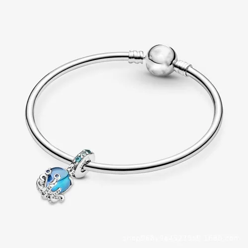Vista 2 de Ouroyea Charm - Colgante de plata de ley 925 cuentas de joyería para niña regalos para mujer pulsera y collar