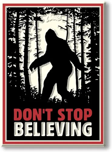 Imán de póster Bigfoot Don't Stop Believing de Classic Magnets, regalos coleccionables fabricados en los Estados Unidos, 2.4 x 3.2 pulgadas