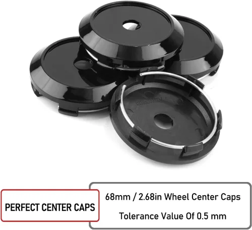 Vista 6 de Rhinotuning 4 tapas centrales de cubo de rueda de 2.677 in, color negro para llantas RPF1 #44742-SHJ-A90#08W15-SLJ-0M00-A2, tapas de rueda