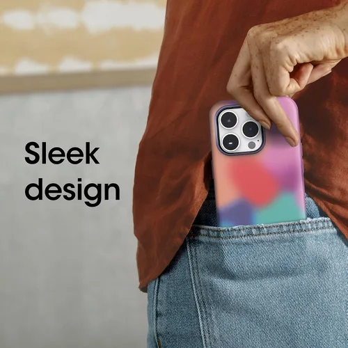 Vista 6 de OtterBox Symmetry Series Series+ Funda antimicrobiana con gráficos y MagSafe para iPhone 14 Pro (SÓLO) - Euforia (Tie Dye)