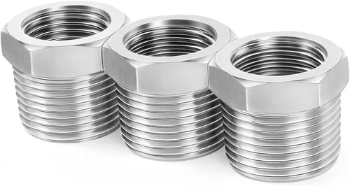 Vista 15 de ChillWaves Montaje de tubería de acero inoxidable 304, buje hexagonal reductor de 1 pulgada NPT macho x adaptador de rosca hembra NPT de 1/2 pulgada