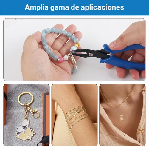 Vista 3 de URSKYTOUS Alicates de anillo dividido, herramientas de fabricación de joyas, herramienta de abridor de anillos de salto, alicates de llavero