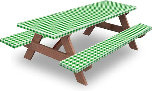 Vista 16 de KENOBEE Funda para Mesa y Banco de Picnic de 5 Pies, Esenciales de Camping Equipo para RV, 60 Pulgadas Impermeable Resistente al Viento Mantel