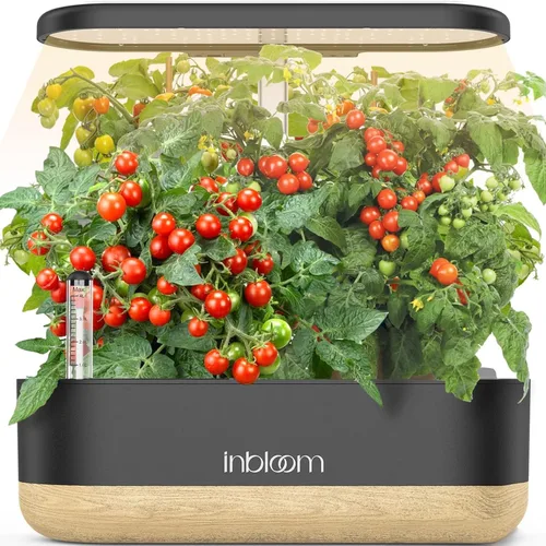 inbloom Sistema de Cultivo Hidropónico de 12 Vainas, Jardín de Hierbas Interior con LEDs Luz de Crecimiento de Plantas de Espectro Completo, Alarma