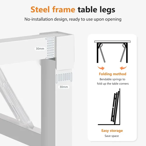 Vista 179 de DlandHome Escritorio plegable pequeño de 31.5 pulgadas, escritorio de computadora para oficina en casa, mesa plegable para espacios pequeños,