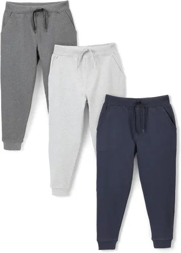 chopper club Pantalones deportivos de algodón para niños, pantalones deportivos ajustados de forro polar Paquete de 3 Heather|Navy|Gris