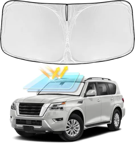 Vista 157 de Parasol de 2025 capas para parabrisas, ajuste personalizado, tela 240T, parasol retráctil que bloquea los rayos ultravioletas, accesorios