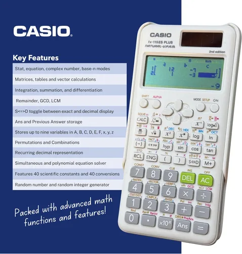 Vista 3 de Casio fx-115ES Plus 2nd Edition - Calculadora científica avanzada Más de 280 funciones, pantalla de libros de texto natural℠ Ideal