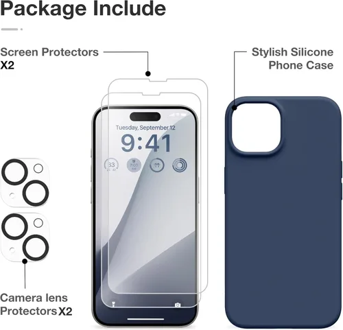 Vista 182 de GONEZ Funda magnética para iPhone 14, compatible con Magsafe, con protector de pantalla + protector de cámara, forro de microfibra antiarañazos