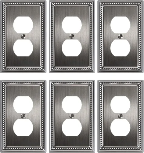 Vista 75 de Paquete de 2 cubiertas de placa de interruptor de luz de doble palanca, cubiertas decorativas de placa de doble interruptor Pearls, placa de pared