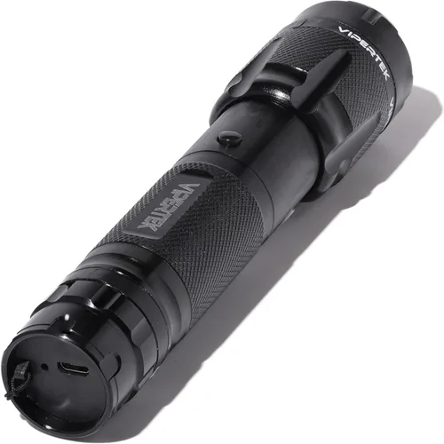 Vista 5 de VIPERTEK VTS-T03 arma de aturdimiento resistente, de la serie de aluminio 980 000 000, recargable, con linterna táctica LED, color negro
