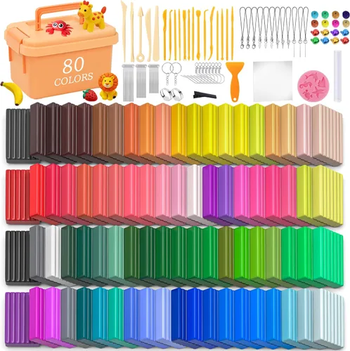 Vista 10 de 148 Pcs Polymer Clays 62 Bright Colors Oven Bake Clay Non-Sticky Modeling Clay DIY Starter Kit with Sculpting Tool and Accessories for Beginner