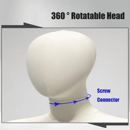 Vista 3 de Adjustable Female Dress Form Mannequin with Removable Burlap Head - Perfect for Clothing & Jewelry Display - Height Adjustable Gold Stand (Model A)