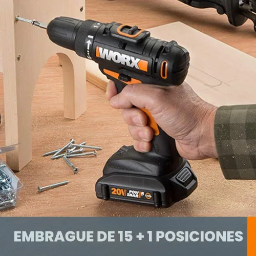 Vista 2 de Worx WX101L.9 20V Power Share Taladro y atornillador inalámbricos (solo herramienta)