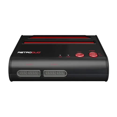 Vista 4 de Retro-Bit Retro Duo 2 in 1 Console System - for Original NESSNES Super Nintendo Games - BlackRed