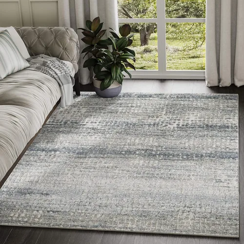 Abani Rugs - Alfombra rectangular moderna con estampado de píxeles envejecidos de 2 pies 2 pulgadas x 8 pies, colección Vista, alfombra decorativa