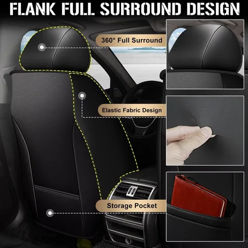 Vista 14 de TTX LIGHTING 2 fundas de asiento delantero compatibles con Subaru Ascent 2019-2024 2025, fundas de asiento de piel sintética compatibles con bolsa