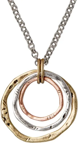 SPUNKYsoul Boho 3 Círculos Colgante Hecho a Mano Tierra Océano Collar Joyería para Mujer Oro Plata Cobre Oro Rosa Multi-Metal