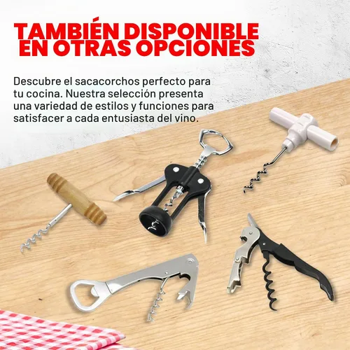Vista 8 de Chef Craft Select Sacacorchos de metal con alas, 16,5 cm, negro y cromo Negro y cromado
