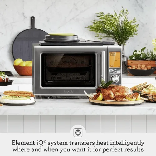 Vista 2 de Breville BMO870BSS Combi Wave 3 en 1: microondas, freidora de aire y horno de convección, de acero inoxidable cepillado