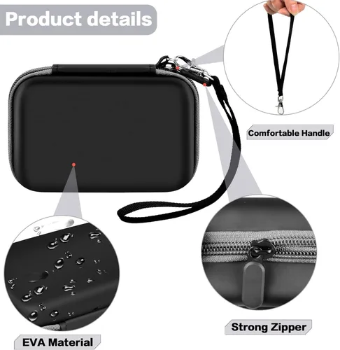 Vista 5 de Funda rígida universal de transporte para JBL Go 4/3, para impresora Canon Ivy 2 Mini, para Anker 733 Tech organizador de viaje con bolsillo