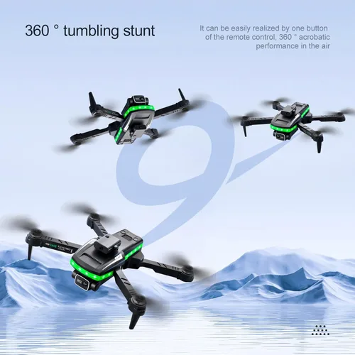 Vista 8 de Dron para adultos con cámara, 1080P FPV VR 3D Drone con barra flash LED, mini dron inteligente para evitar obstáculos para principiantes