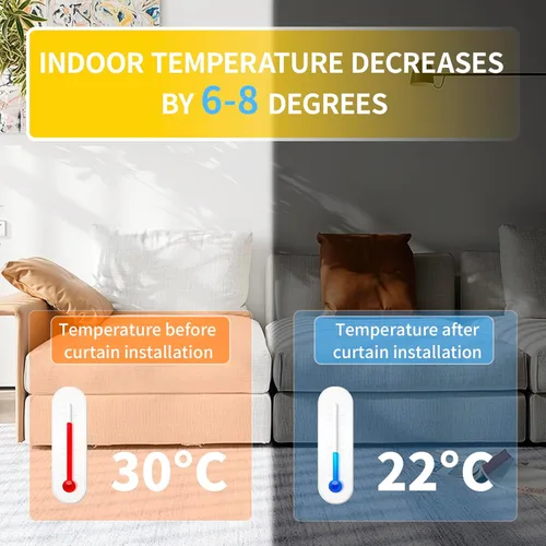 Vista 4 de Cortinas opacas portátiles, persianas opacas para ventanas de dormitorio, 100% opacas, persianas temporales, cubierta de oscurecimiento