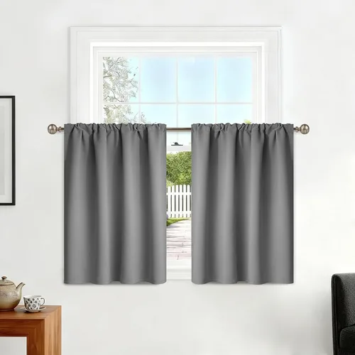 Vista 52 de Yakamok Cortinas opacas para oscurecer la habitación, con aislamiento térmico y bolsillo para barra, paneles de cortina para dormitorio, 38 pulgadas