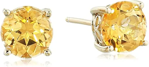 Vista 3 de Tienda Collection Plated Sterling Silver Stud Earrings made with Genuine Topaz Gemstones