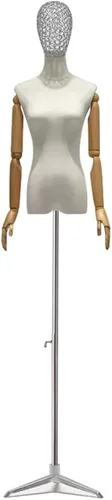 Vista 12 de Adjustable Female Dress Form Mannequin with Tripod Stand, Detachable Arms & Head for Sewing, Clothing & Jewelry Display - Gold B, Medium
