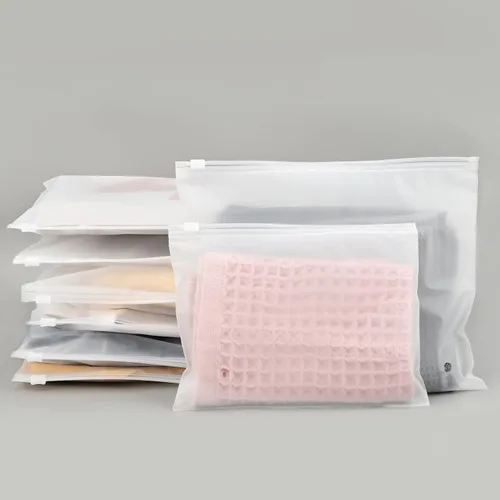 Vista 11 de Bolsas esmeriladas con cremallera para ropa, 25 piezas, bolsas de plástico para camisas de embalaje de camisetas, traje de baño, bikini, traje