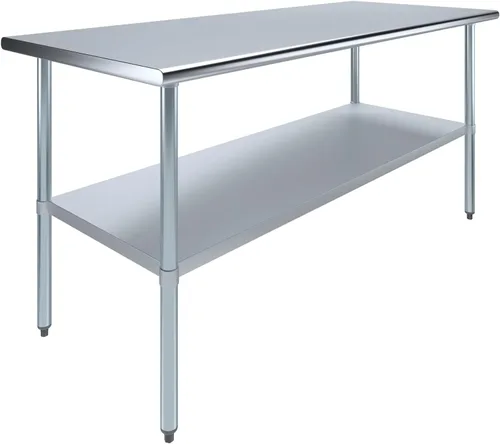 Vista 35 de Mesa de trabajo de acero inoxidable, mesa de metal