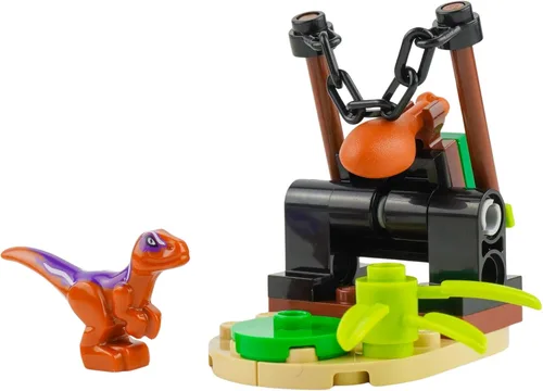 Vista 2 de LEGO Jurassic World: Trampa de dinosaurios con Baby Raptor y cebo