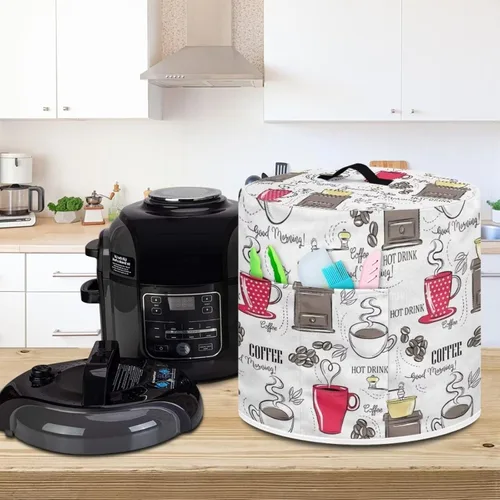 Vista 3 de Cubierta antipolvo compatible con olla a presión de 3 cuartos y accesorios adicionales, para olla arrocera eléctrica y freidora de aire, cubierta